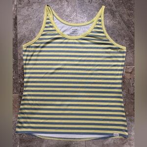 Patagonia Capilene 1 silkweight gray and Yellow Striped athletic tank top